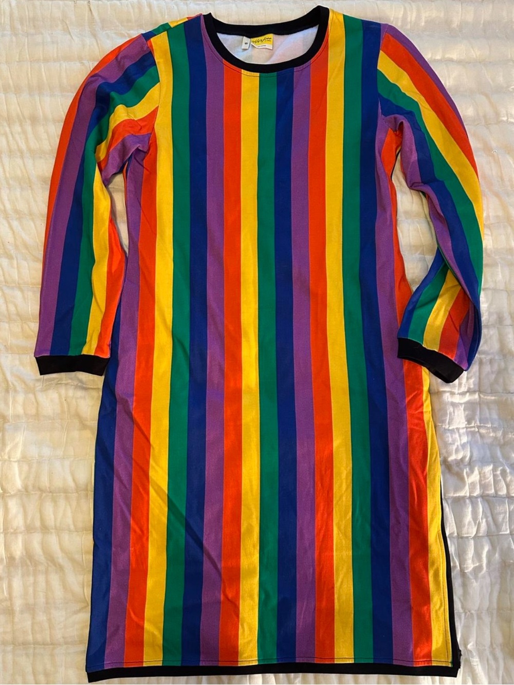 Rainbow Cotton Sweater Dress